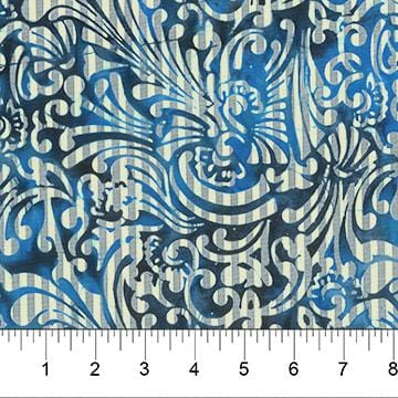 Banyan Batiks - Apothecary - Spooky Filigree Stripe Blue Northcott 