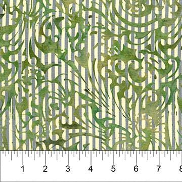 Banyan Batiks - Apothecary - Spooky Filigree Stripe Green Northcott 