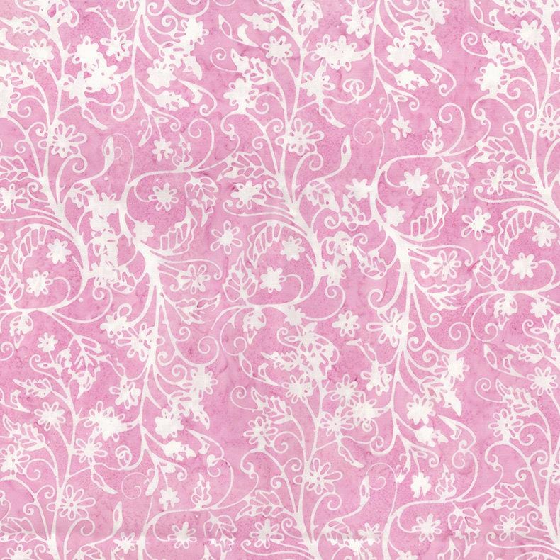 Banyan Batiks - Flutter - Flowering Vines Blush Northcott 