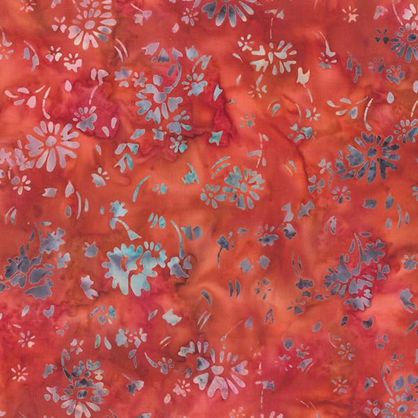 Banyan Batiks - Pebbles & Daisies - Wildflower Lipstick Red Northcott 