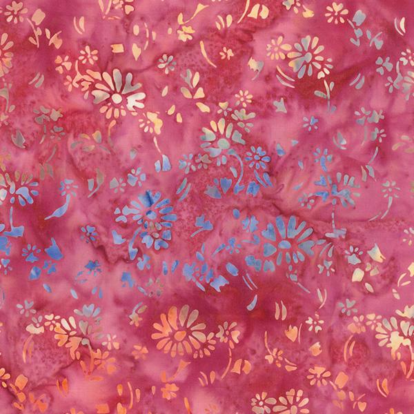 Banyan Batiks - Pebbles & Daisies - Wildflower Raspberry Northcott 