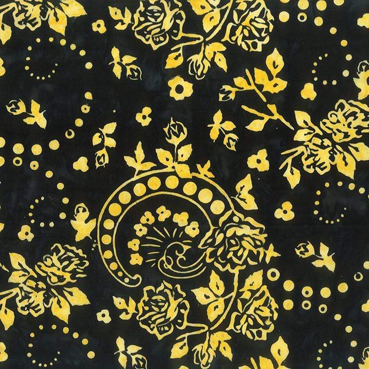 Banyan Batiks - Rose Parade - Rose Henna Black Northcott 