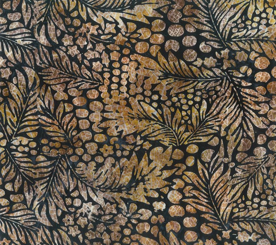 Color Me Banyan -Leaves & Dots Midnight Northcott 