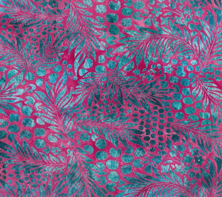 Color Me Banyan -Leaves & Dots Pink Punch Northcott 