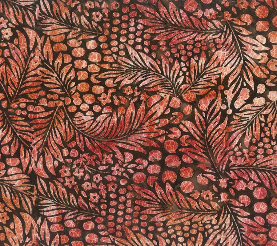 Color Me Banyan -Leaves & Dots Walnut Brown Northcott 