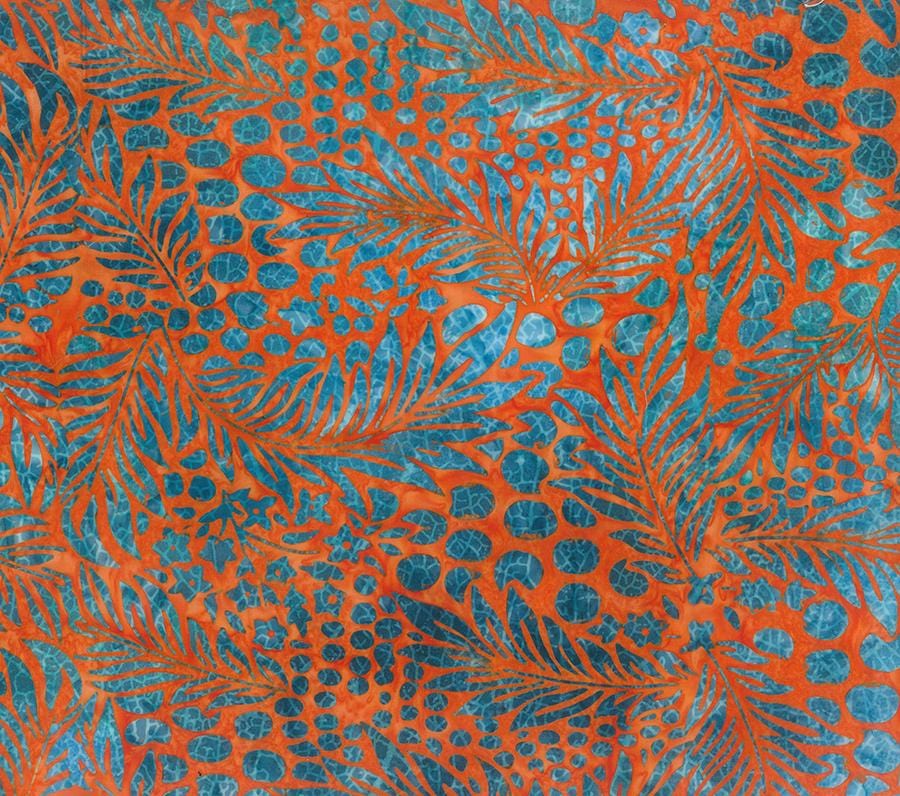 Color Me Banyan -Leaves & Dots Wild Orange Northcott 