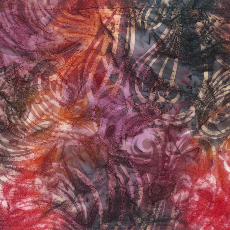 Color Me Banyan - Swirls Bleached Plum Berry Northcott 