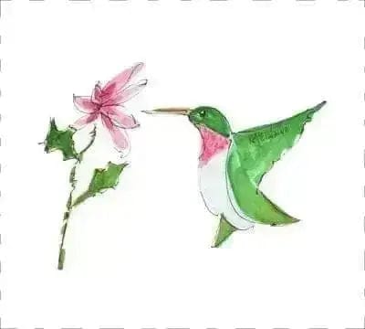 Hummingbird Panel Quilt Block Art 