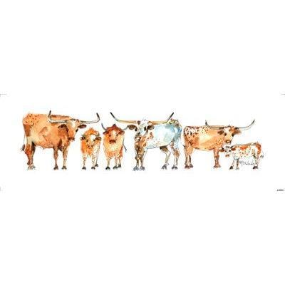 Longhorns and Calves Panel Quilt Block Art 