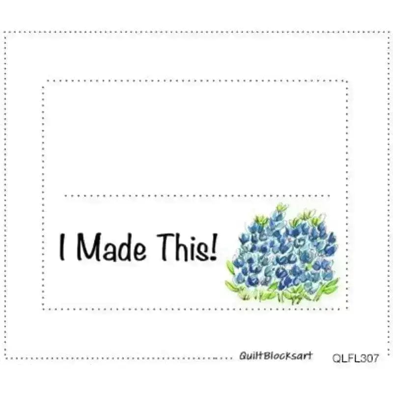 Quilt Label - I Made This! Bluebonnet Quilt Block Art 