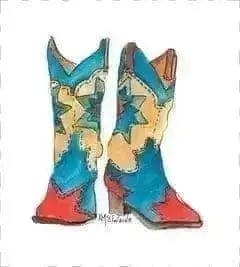 Stitchin Heaven Boot 9"x10" Panel Quilt Block Art 