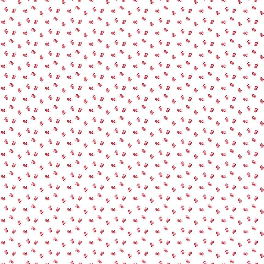Cheerfully Red - Scattered Floral White Riley Blake 