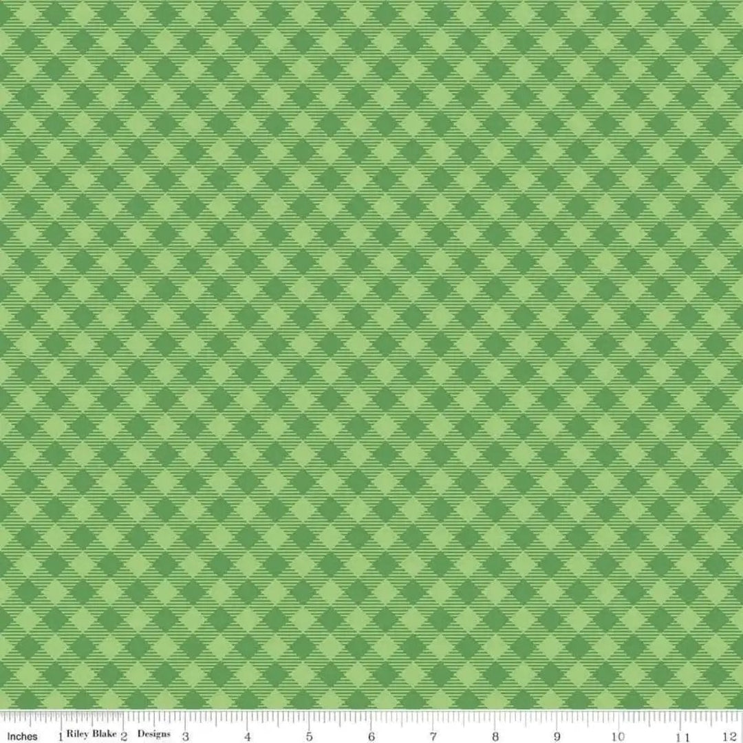 Riley Blake - Cozy Christmas - Gingham Green Riley Blake 