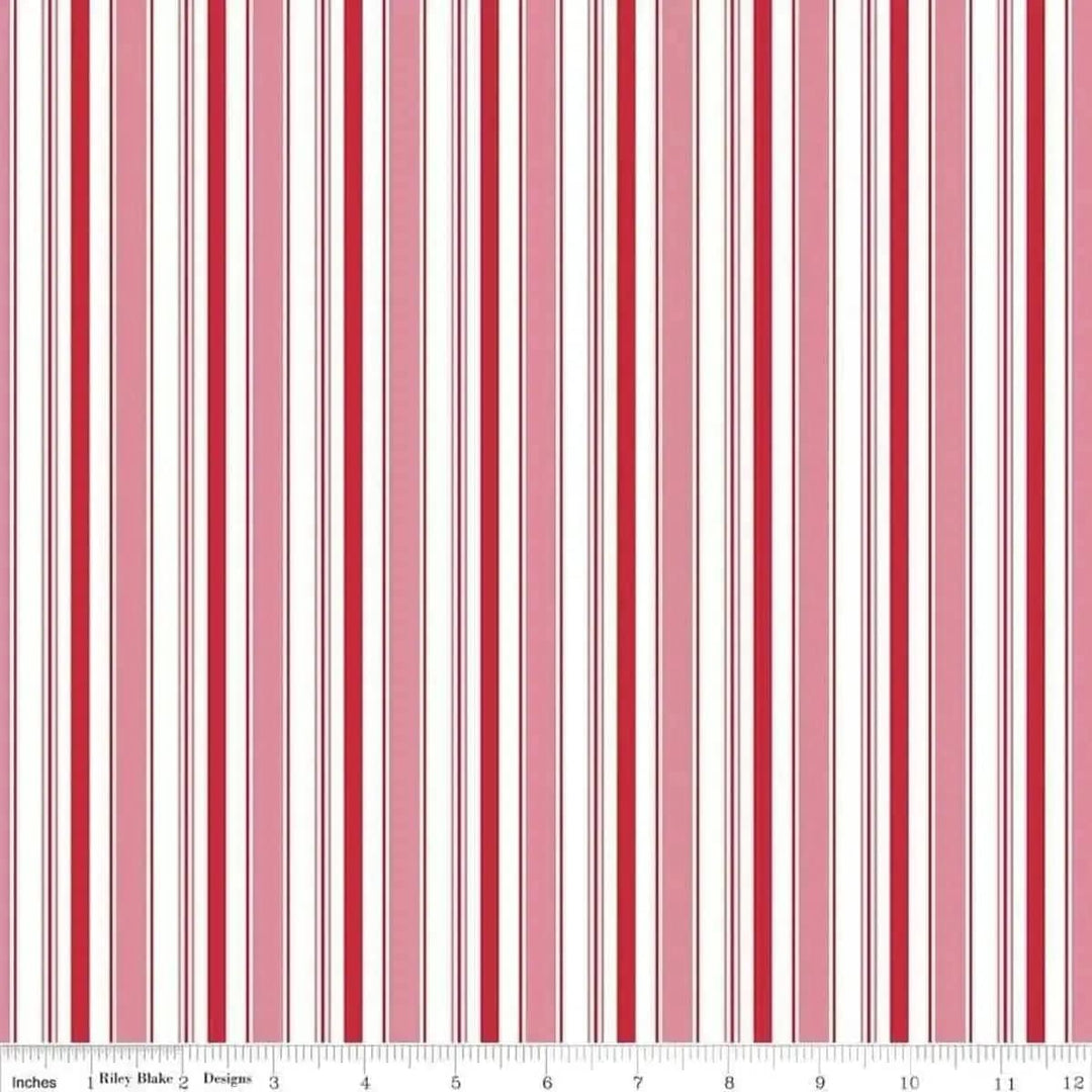 Riley Blake - Cozy Christmas - Stripe Pink Riley Blake 