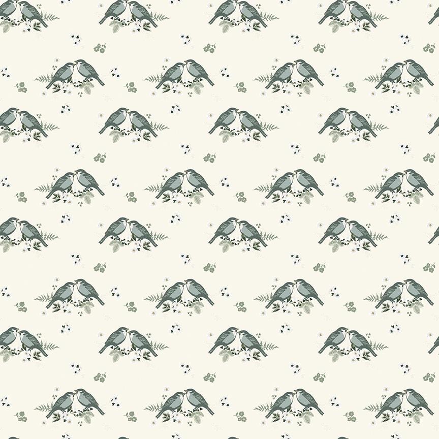 Gingham Fields  - Birds Cream Riley Blake 