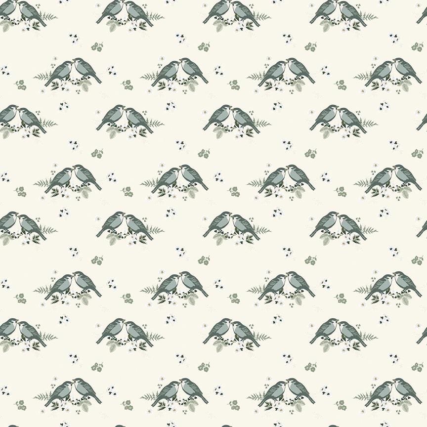 Gingham Fields  - Birds Cream Riley Blake 