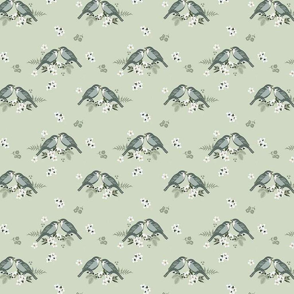 Gingham Fields  - Birds Pistachio C13351-PSTCHO