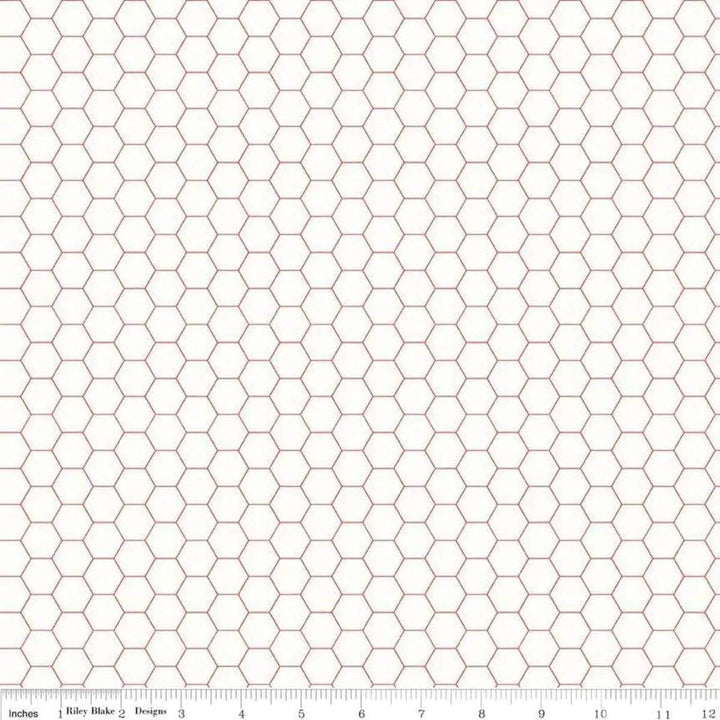 Riley Blake - Bee Backgrounds - Honeycomb Red Riley Blake 