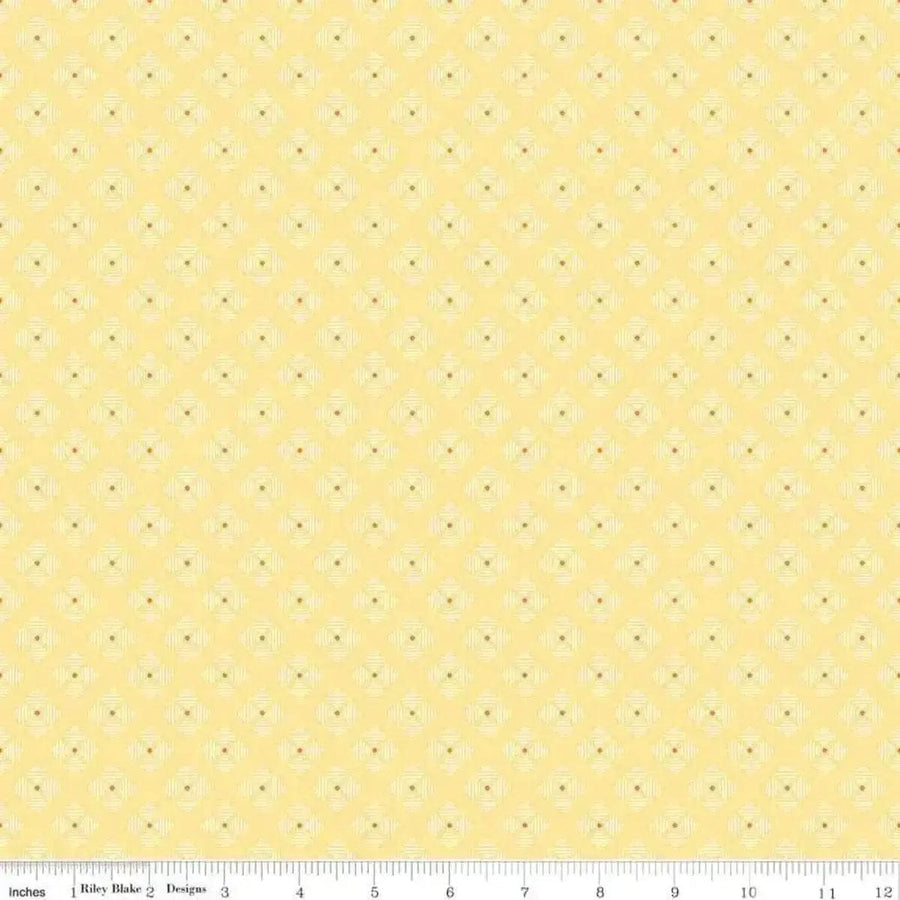 Riley Blake - Lori Holt Bee Basics - Stitched Flower Yellow Riley Blake 