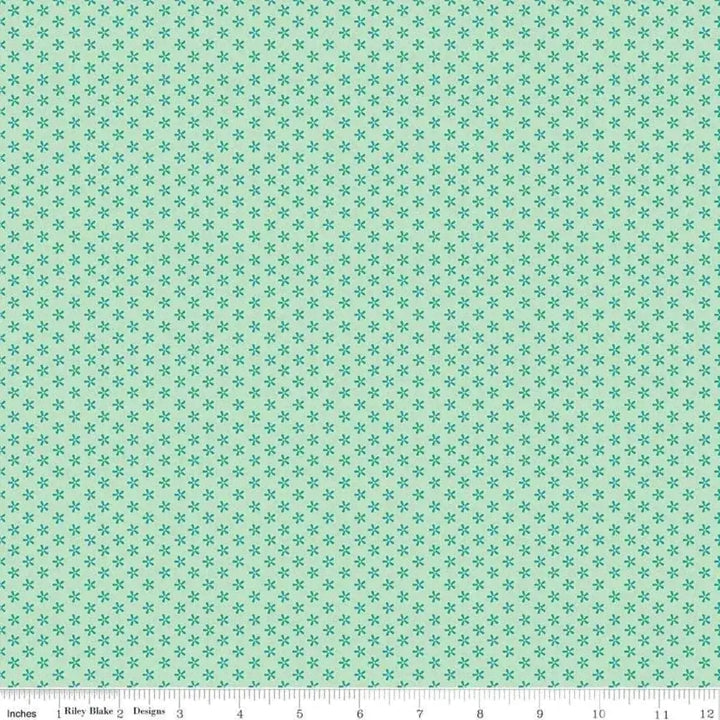 Riley Blake - Lori Holt Bee Basics - Tiny Daisy Teal Riley Blake 