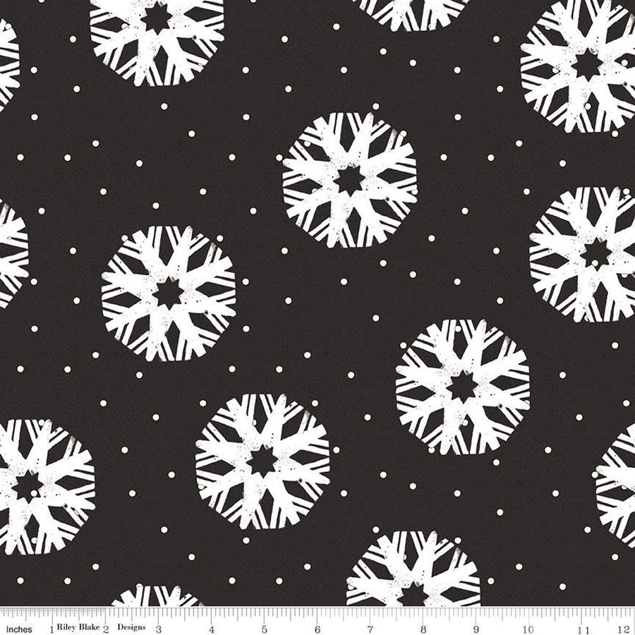 Riley Blake - Nicholas - Snowflakes Dots Black Riley Blake 