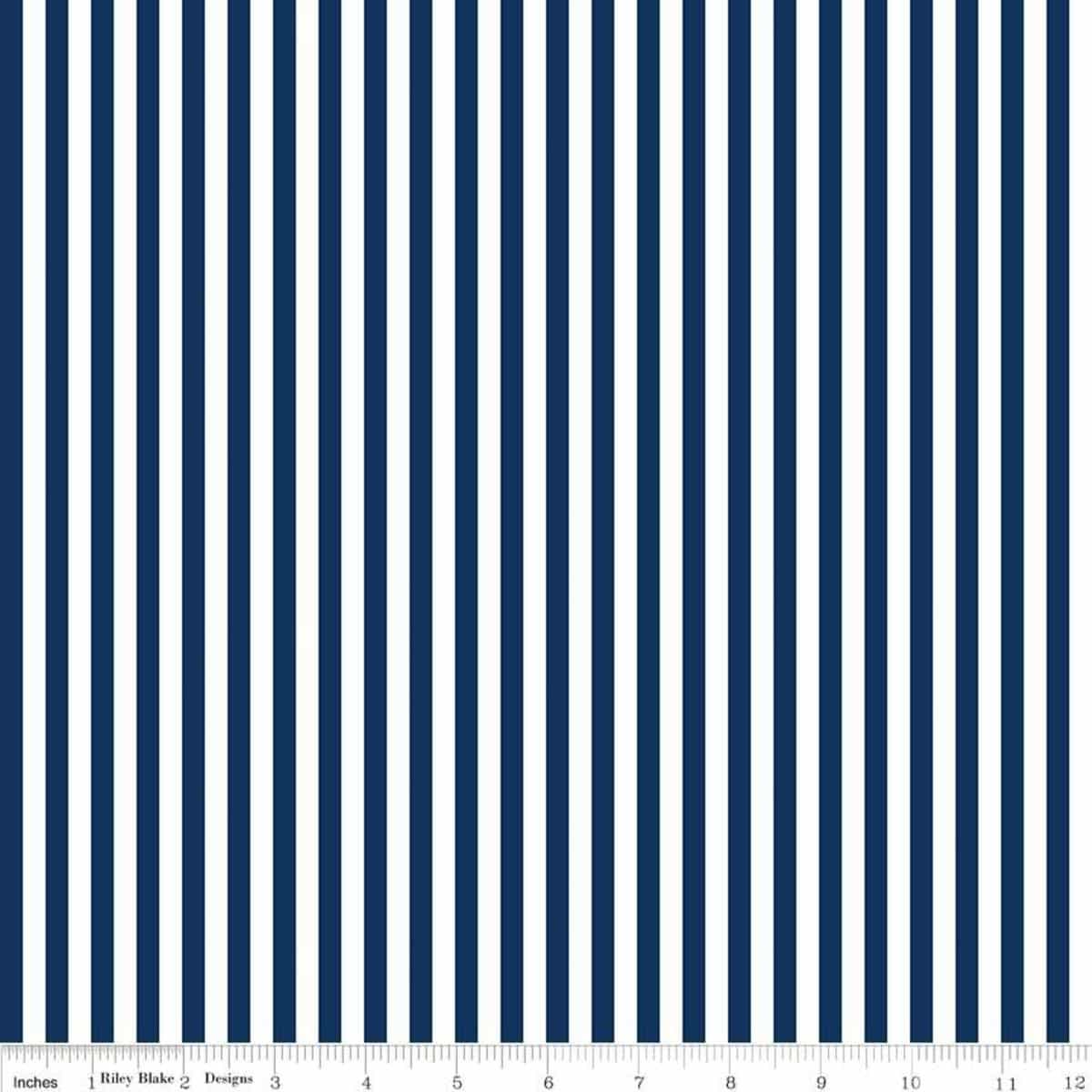 4" Stripe Navy Riley Blake 