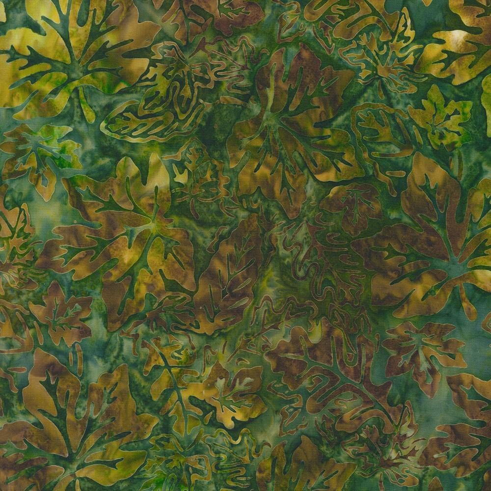 Robert Kaufman Fabrics Auburn Artisan Batiks Oak and Maple Leaves Forest