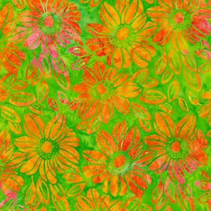Artisan Batiks: Summer Zest - Large Flowers Citrus Robert Kaufman Fabrics 