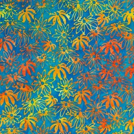 Artisan Batiks: Summer Zest - Open Flowers Sunkissed Robert Kaufman Fabrics 