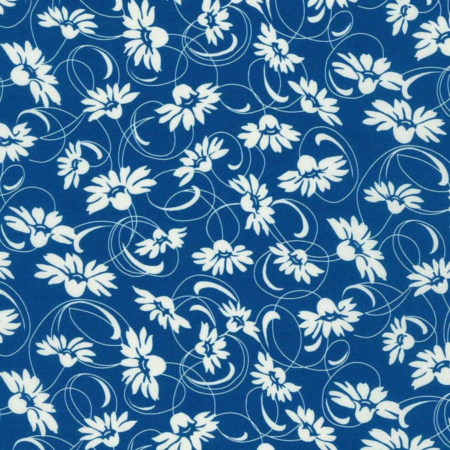 Daisy's Bluework - Floral Swirl Navy FLHD-21264-9