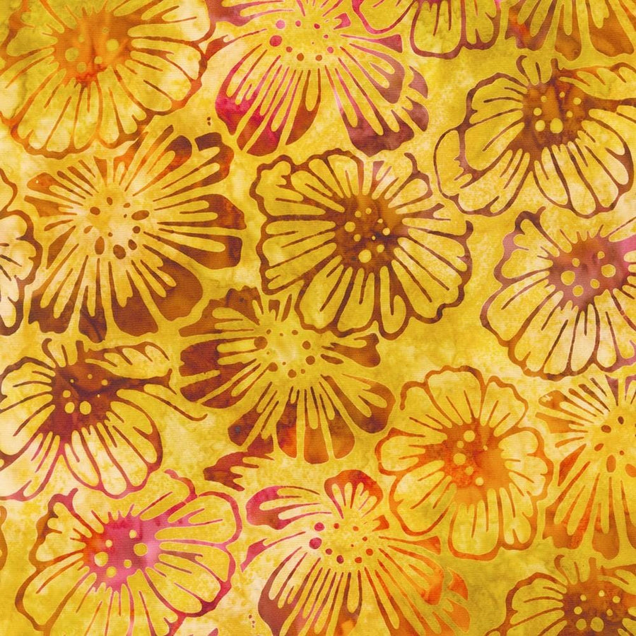 Robert Kaufman - Artisan Batiks: Sunrise Blossoms - Large Blooms Pineapple Robert Kaufman Fabrics 