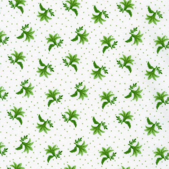 Robert Kaufman - Flowerhouse: Jubilee - Single Flowers and Dots Green Robert Kaufman Fabrics 