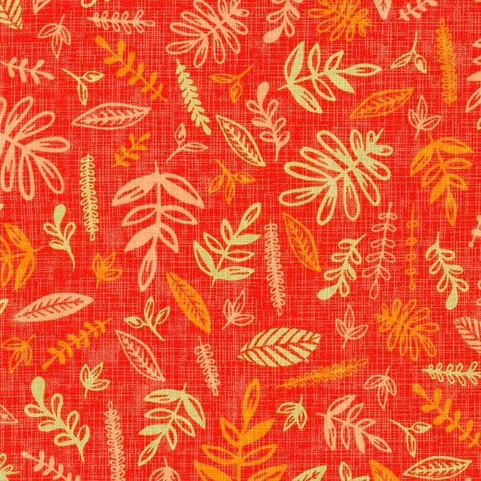 Robert Kaufman -Horizon - Tossed Foliage Strawberry Robert Kaufman Fabrics 