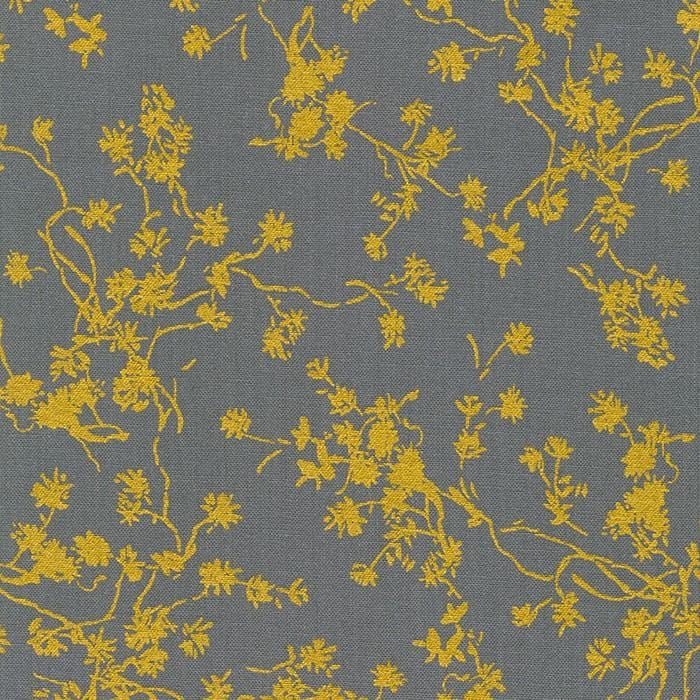 Robert Kaufman - Rosette - Gold Small Floral Grey Robert Kaufman Fabrics 