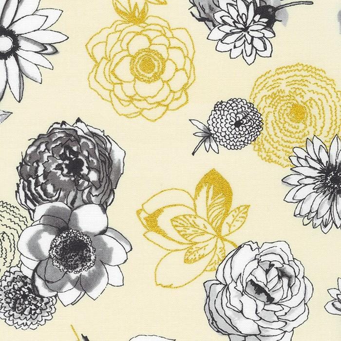 Robert Kaufman - Rosette - Sketch Blooms Natural Robert Kaufman Fabrics 