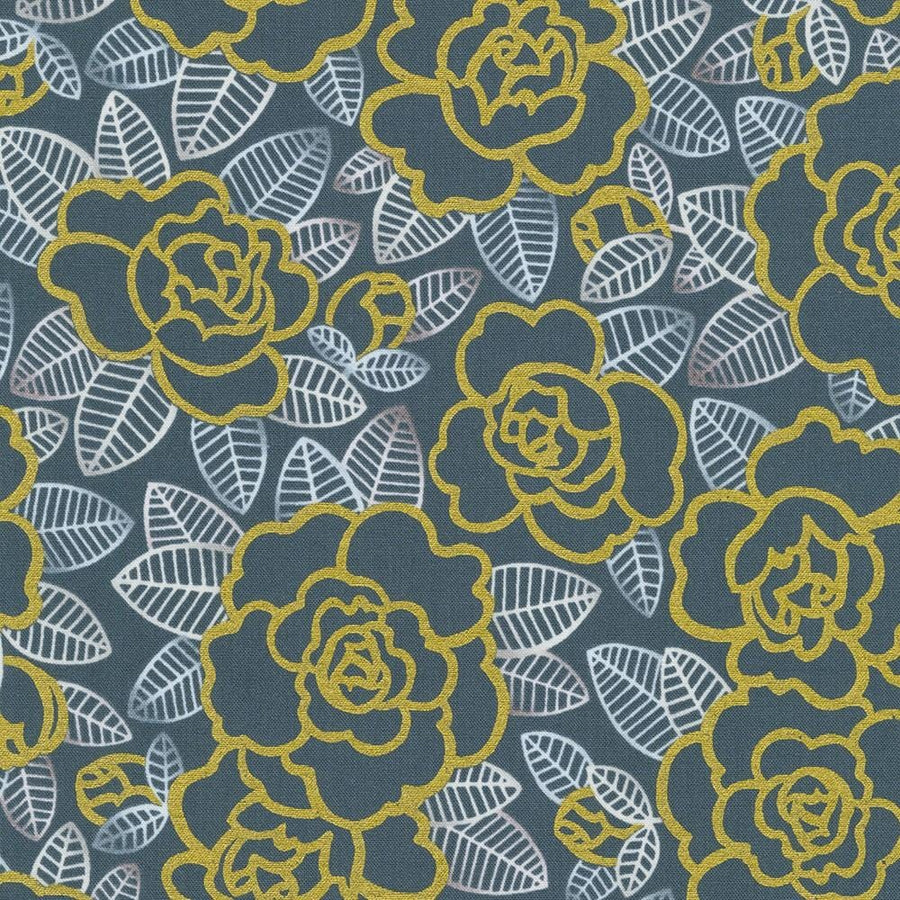 Wishwell: Silverstone - Steel Robert Kaufman Fabrics 