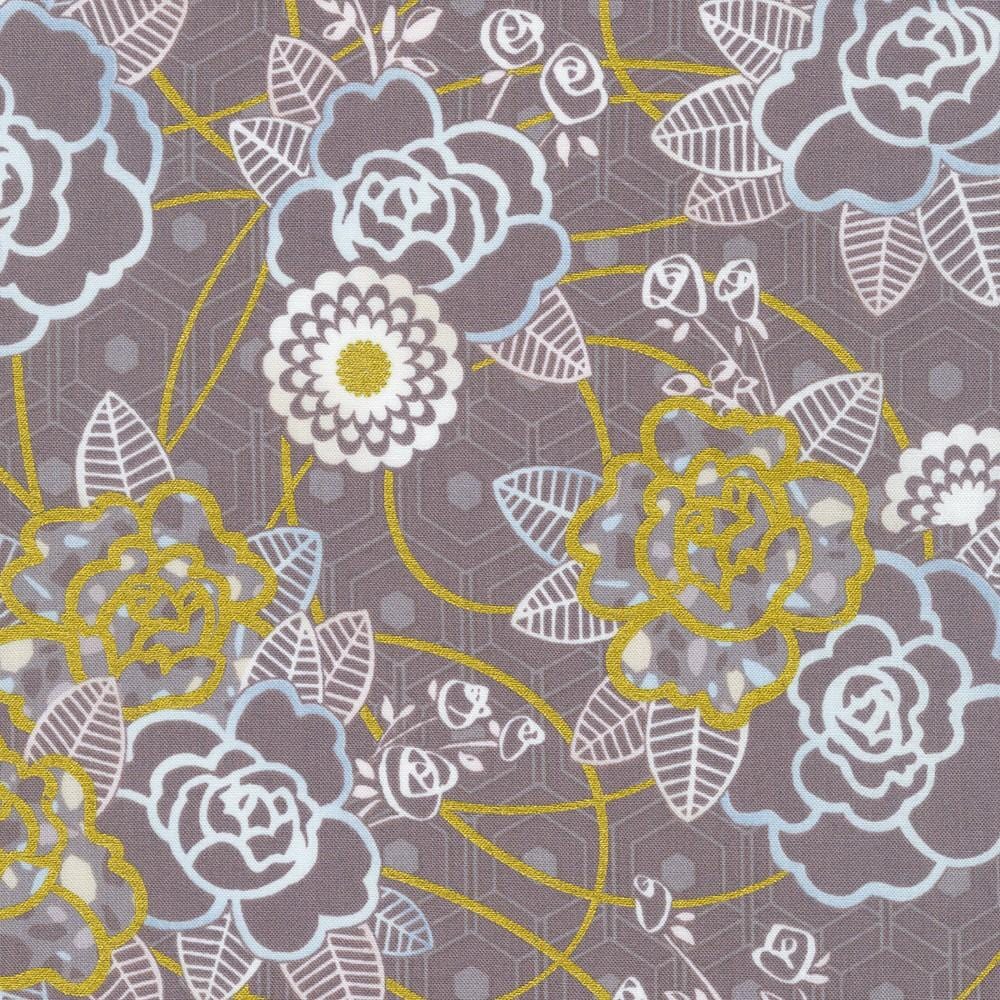 Wishwell: Silverstone - Taupe Robert Kaufman Fabrics 