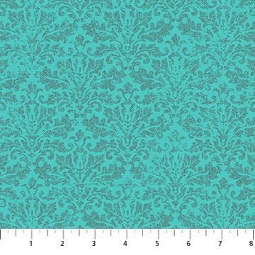 Sanctuary - Trellis Medallion - Turquoise Northcott 