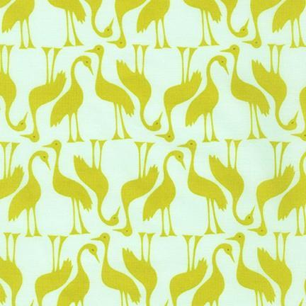 Sunroom - Herons - Wasabi Robert Kaufman Fabrics 
