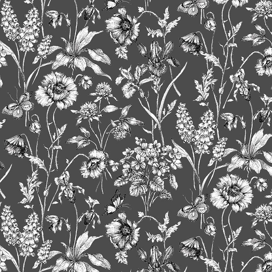 Graphite - Butterscup Floral Sketch Slate FLEUR-CD1812S