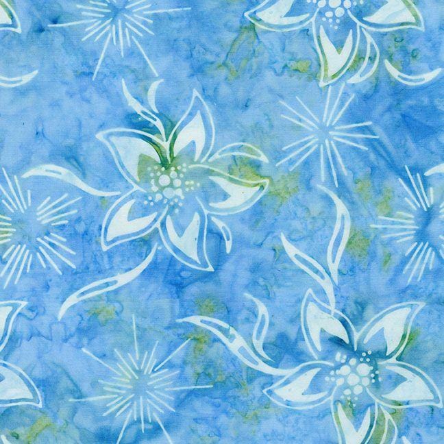 Timeless Treasures  - Tonga Mini Blueberry Tarte - Tropical Flowers Polar Timeless Treasures 