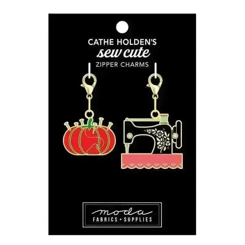 Sew Cute - Zipper Pull Charms 2ct - Tomato & Sewing Machine United Notions 
