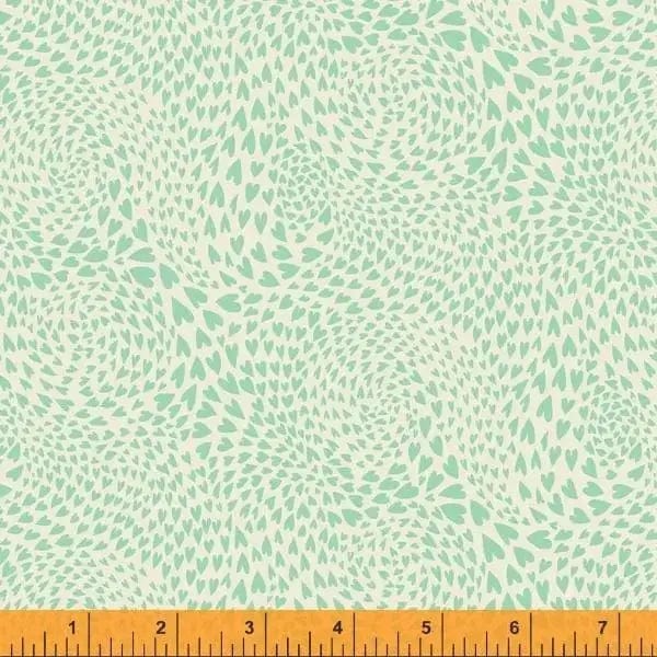 Eden - Swirl of Hearts Green Windham Fabrics 