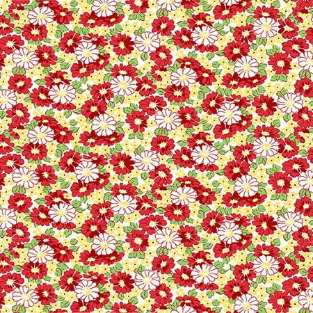 Wild Flour - Flowerbed Red Windham Fabrics 