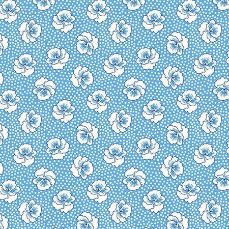 Wild Flour - Pansy Dot Blue Windham Fabrics 