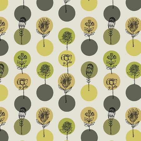 Windham - Jaye Bird - Protea Polkas Chartreuse Windham Fabrics 