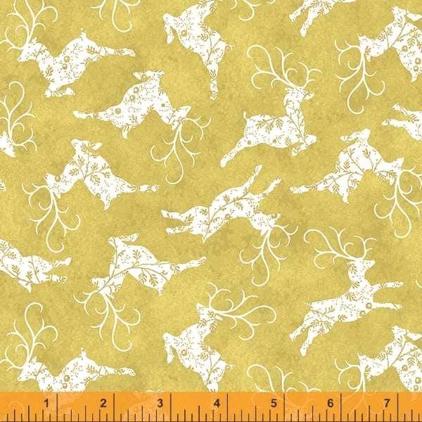 Windham Fabrics - Frosted Forest - Prancing Deer Golden Windham Fabrics 
