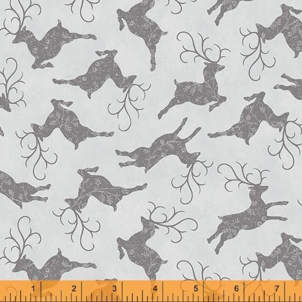 Windham Fabrics - Frosted Forest - Prancing Deer Light Grey Windham Fabrics 