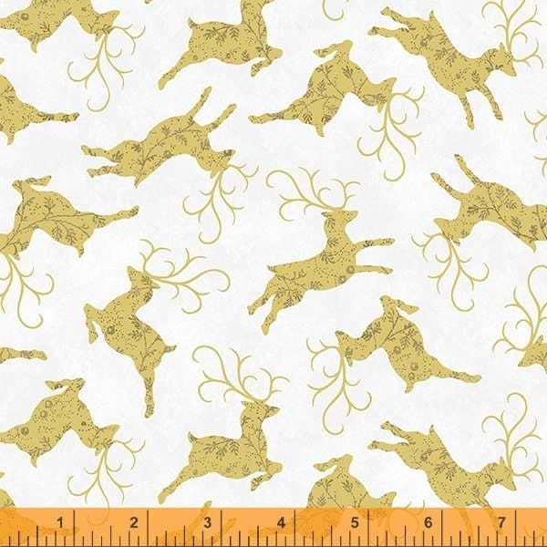 Windham Fabrics - Frosted Forest - Prancing Deer White Windham Fabrics 