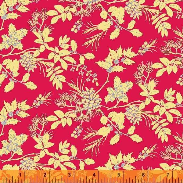 Windham Fabrics - Frosted Forest - Winter Foliage Red Windham Fabrics 